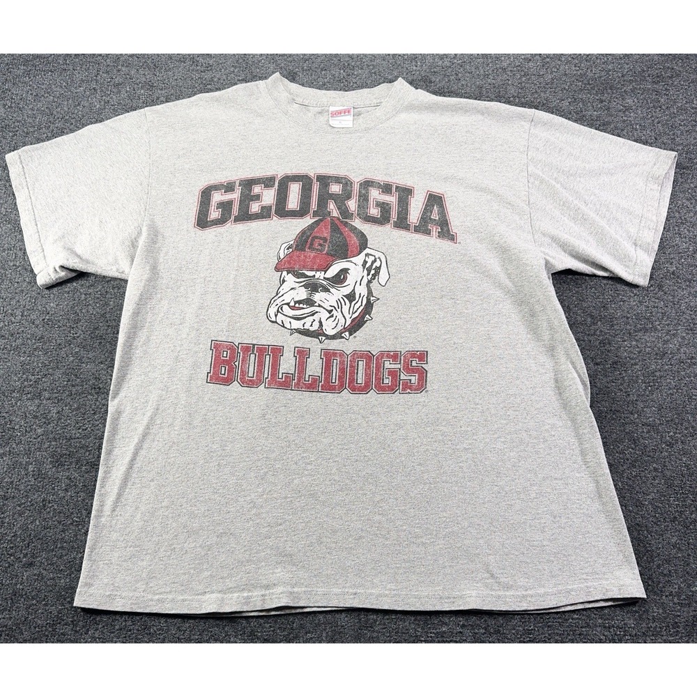 Georgia Bulldogs T Shirt Mens XL White Football Soffe Short Sleeve Y2K VTG